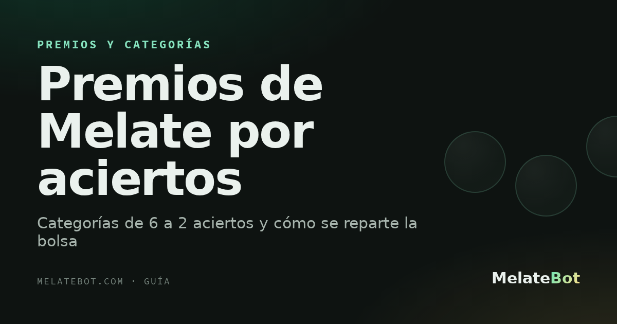 Premios de Melate por aciertos: categorías y cómo se reparte la bolsa
